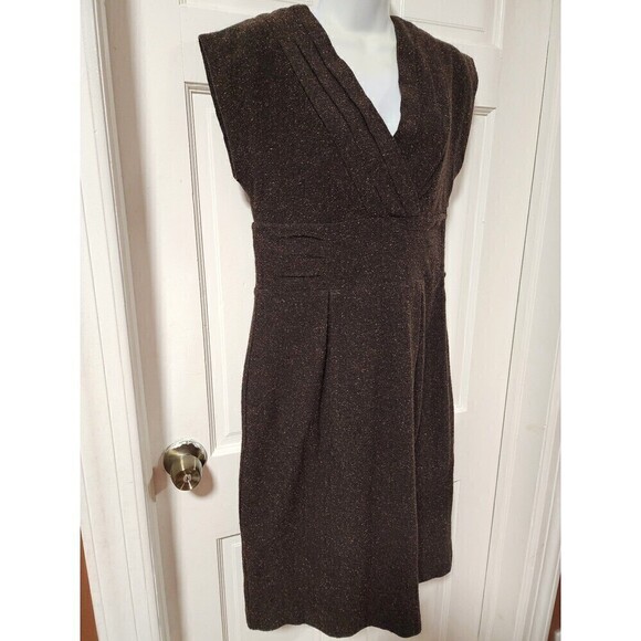 Banana Republic Tweed Pencil Dress Vintage Y2K Pleated V-neck Cap Sleeve… - Picture 12 of 12